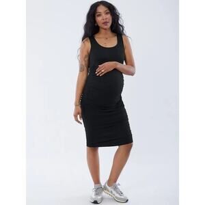 Black maternity tank midi dress ,large